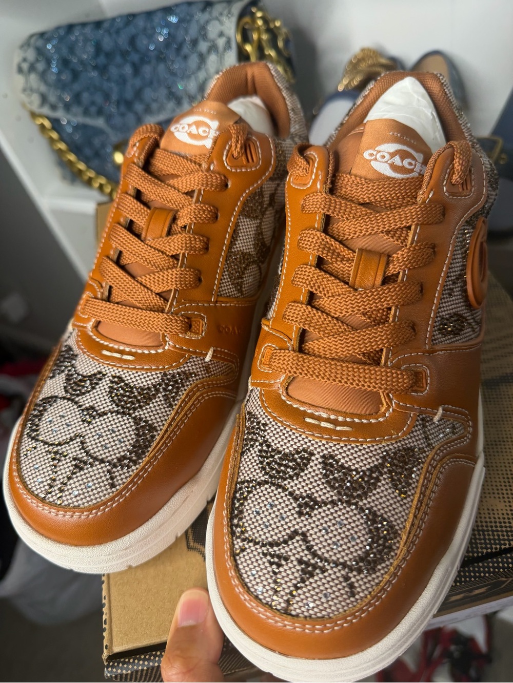 NEW In Box!  Coach Crystal Burnished Amber SoHo Sneakers Women’s Size 9.5
